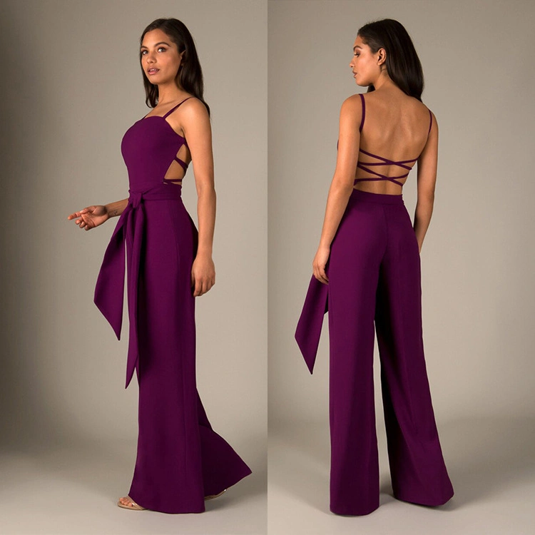 Hot Selling Women Sexy Hollow Open Back Jumpsuit