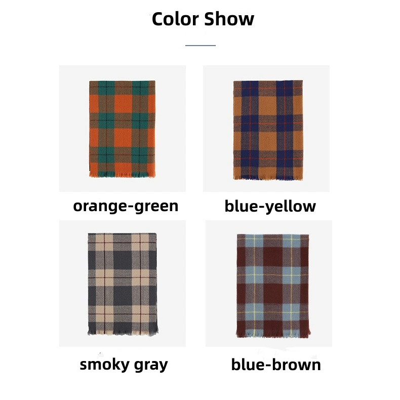 New Arrivals Retro Plaid Scarf Women′ S British Style Imitation Cashmere Thickened to Keep Warm Scarf in Autumn and Winter
