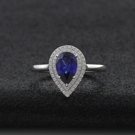 Anello con pietra preziosa con zaffiro da taglio ovale Anello di fidanzamento Anelli di moda Gioielli in argento sterling 925 da donna Classico Moissanite 1 pezzo