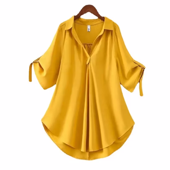 Camicette da donna alla moda sexy a maniche lunghe in chiffon con vita elastica casual primaverile 2023