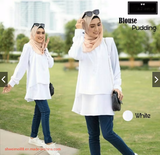 Camicetta modesta Weimei da donna, camicette dal nuovo design, abbigliamento da donna, indumenti islamici, abito cardigan, top lunghi per donne musulmane, indumenti, fabbrica di abbigliamento